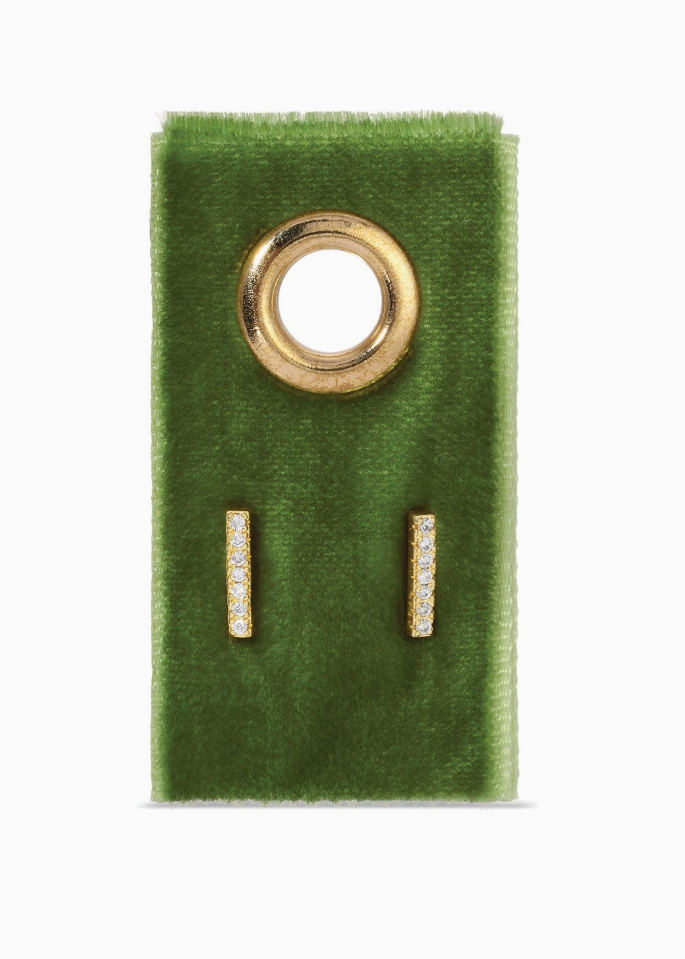 CZ Bar earrings gold