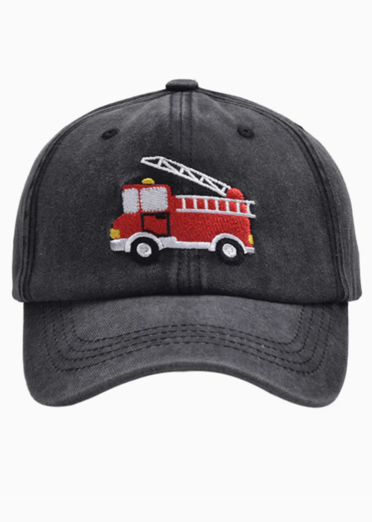 Kid's Cap Firetruck Dk Gry