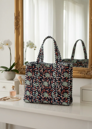 Cirque Tote Blk Floral