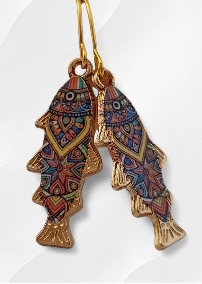 Fancy Fish Earrings Multi