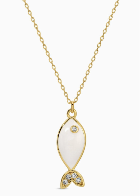 Here Fishy Necklace White