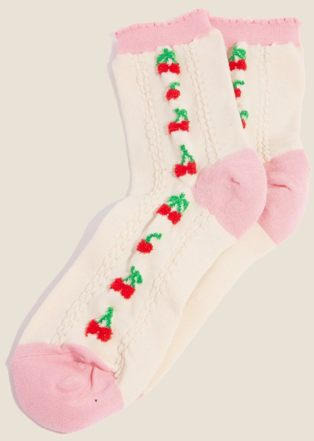 Pink Cherry Socks