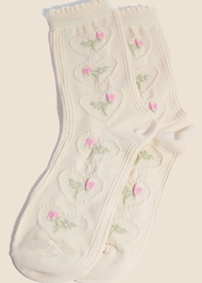 Hearts & Flowers Socks