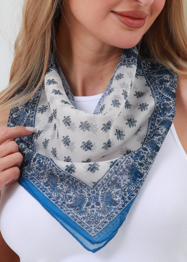 Flora Scarf Blue