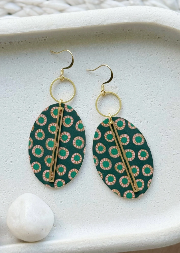 Goose Egg Earrings Green