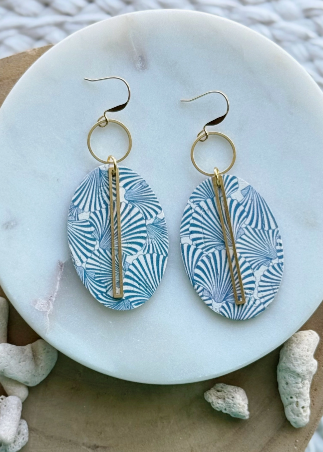 Goose Egg Earrings Blue