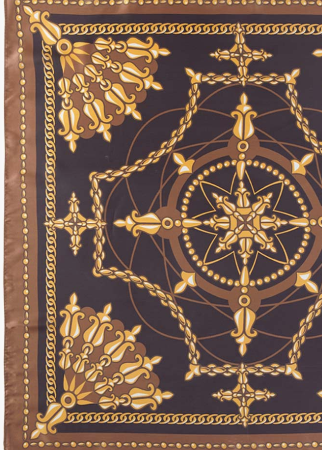 Compass Scarf Brown