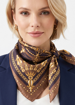 Compass Scarf Brown