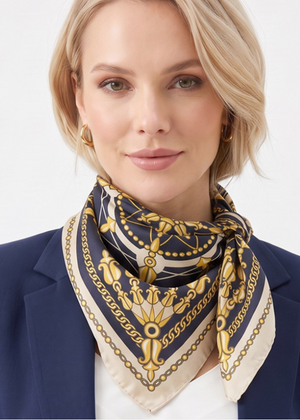 Compass Scarf Blue