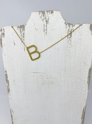 large gold initial necklace